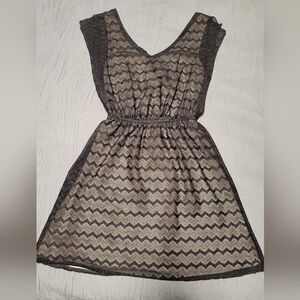 Speechless Women's Elegant Black Chevron Dress